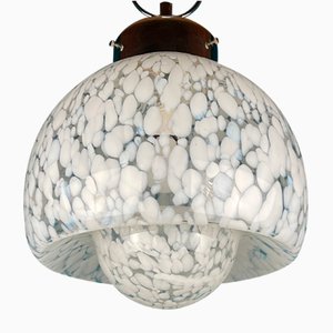 Mid-Century White Murano Pendant Lamp, Italy, 1960s