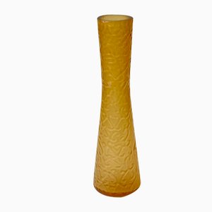 Honey Yellow Glass Vase by Geoffrey Baxter for Whitefriars, 1970s