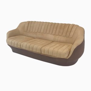 Leder Club Sofa, Italien, 1970er