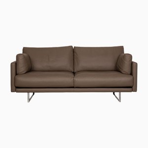 Two-Seater Sofa in Beige Leather from FSM