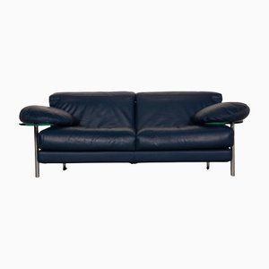 Two-Seater Sofa in Blue Leather from B&B Italia