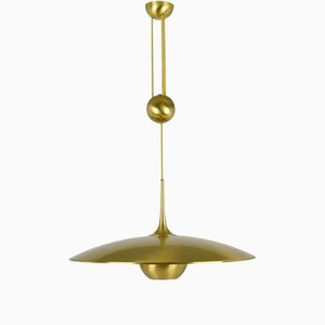 Onos 55 Counterbalance Brass Pendant attributed to Florian Schulz, 1970s