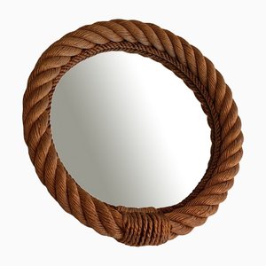 Round Rope Mirror in the style of of Audoux Minet, 1970s