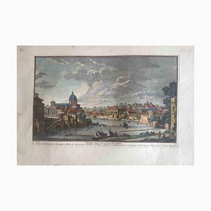 Giuseppe Vasi, Vestiges of the Ancient Ponte Trionfale, Etching, 18th Century