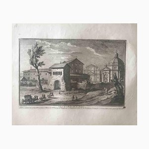 Giuseppe Vasi, Church of St. Paul at the Tre Fontane, Etching, 18th Century