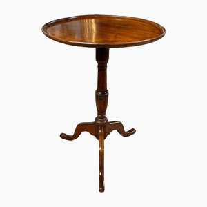 Early Antique Georgian Regency Flame Mahogany Tilt Top Wine Table, 1820s