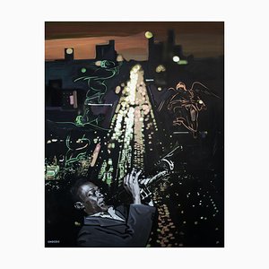 Orest Hrytsak, Miles Davis, 2020, Técnica mixta sobre lienzo