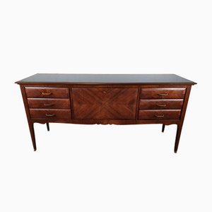 Wooden Sideboard with Glass Top, 1950s