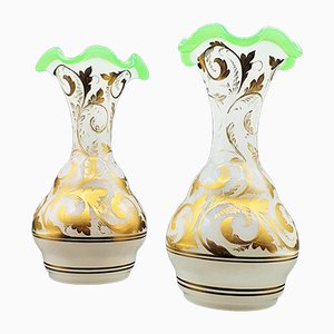 Vases Napoléon III Antiques en Verre Opalin, France, Set de 2