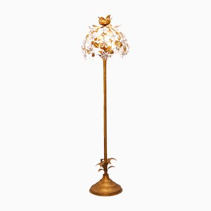 Vergoldete Vintage Hollywood Regency Stehlampe, 1960er