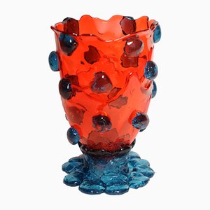 Vaso Nugget rosso e azzurro chiaro di Gaetano Pesce per Fish Design