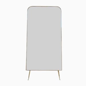 Brass Wall Mirror attributed to Gio Ponti, Italy, 1950s