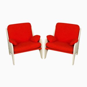 Red Armchairs, 1970, Set of 2