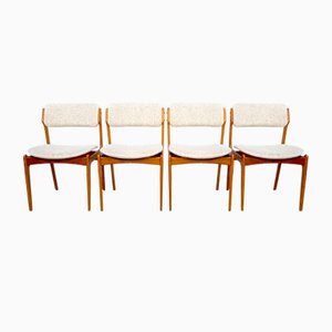 Model 49 Dining Chairs in Teak by Erik Buch for O.D. Møbler, Denmark, 1960s, Set of 4