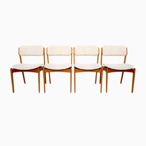 Sedie da pranzo nr. 49 in teak di Erik Buch per OD Møbler, Danimarca, anni '60, set di 4