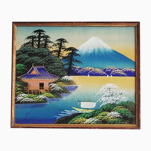 Pintura japonesa de seda, años 70