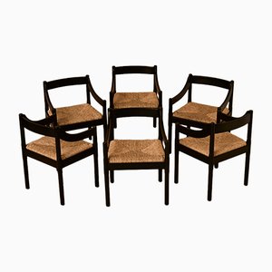 Vintage Carimate Dining Chairs by Vico Magistretti , 1960, Set of 4