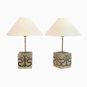 Italian Cement Table Lamps, 1920s, Set of 2