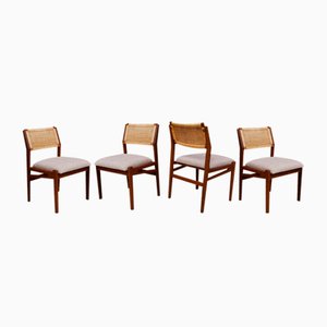 Cane and Teak Dining Chairs by Dutch Topform, 1960s, Set of 5