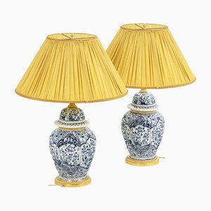 Earthenware and Bronze Lamps, 1880s, Set of 2