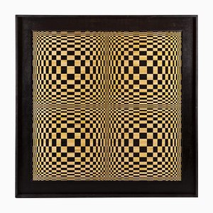 Kinetic Straw Marquetry Panel by Marianne Leal