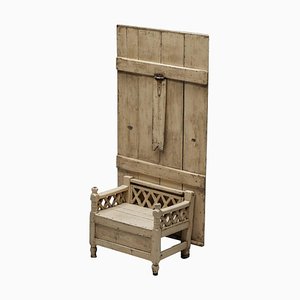 Irischer Settle Stuhl aus Holz, 19. Jh