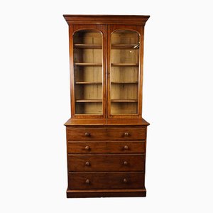 Antique 19th-Century Mahogany Wooden Bookcase