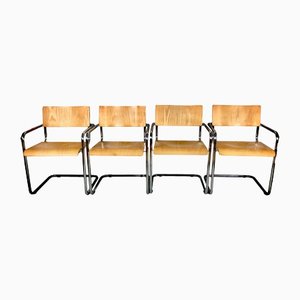 Plywood Chairs in Bauhaus Style from from Plurima, 1980s, Set of 4