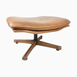 Leather Foot Stool King attributed to André Vandenbrouck for Strassle, 1960s