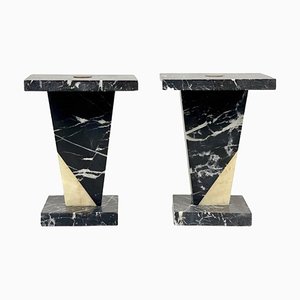 Art Deco Mini Sockel aus Marmor, 1930er, 2er Set
