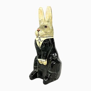 Verkleideter handbemalter Hase aus Pappmaché, 1960er