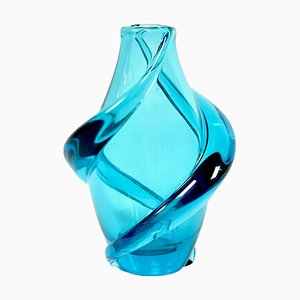 Art Glass Vas atribuido a Frantisek Zemek para Železny Brod, años 50