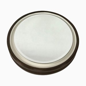 Illuminated Round Wall Mirror in Ceramic from Müller, 1970s