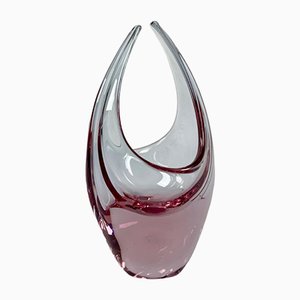 Bohemian Glass Basket by Miroslav Klinger for Železný Brod, 1960s