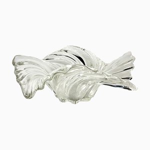 Large German Swirling Comet Crystal Glass Serving Bowl from Mikasa, 1980s