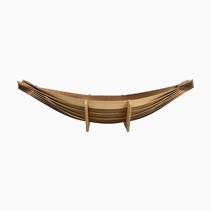 Frutero Mid-Century de madera en forma de barco, años 60