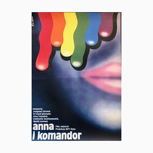 Póster de película polaco Anna I Komandor de Romuald Socha, 1975