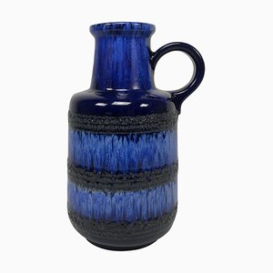 Vintage No. 408-40 Blue Fat Lava Floor Vase from Scheurich, 1960s