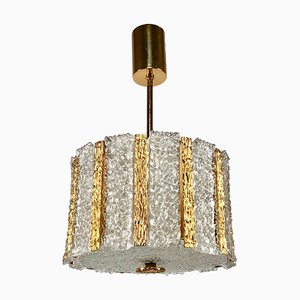Austrian Pendant Lamp in Bronze Gold-Plated Murano Glass from Kalmar, 1960s