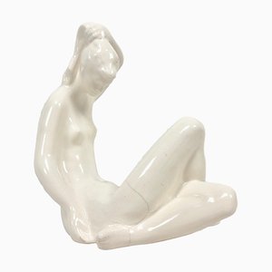 Mid-Century Figurine of Nude Woman by Bohumil Kokrda for South Bohemian Bechyně, 1960s