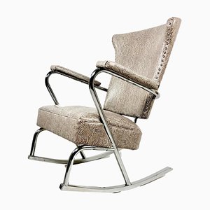 Vintage Rocking Chair in Chrome, 1950s