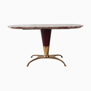 Mid-Century Italian Brass and Marble Coffee Table