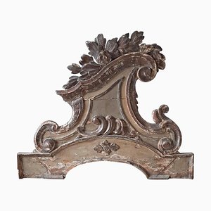 Large Rococo Carved Wood Supra Porte Ornament, Italy, 1700s