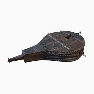 Large 19th Century Leather, Wrought Iron and Pine Blacksmith Bellows