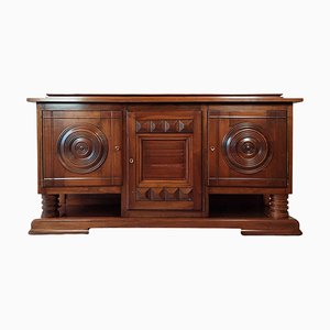 Walnut Sideboard with a Polished Finish attributed to Charles Dudouyt, 1940s