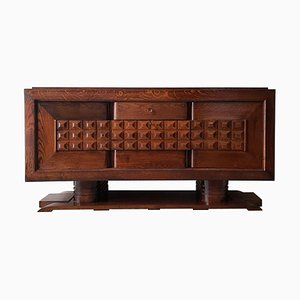 Credenza Mid-Century in quercia attribuita a Charles Dudouyt, anni '40