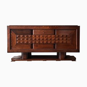 Mid-Century Oak Sideboard attributed to Charles Dudouyt, 1940s