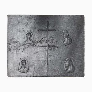 16th Century Fireplace Back Plate with Lorraine Cross