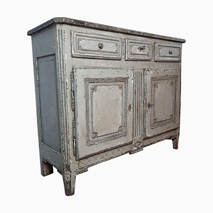 19th Century Louis XVI Style Sideboard in Patinated Oak with Marbled Top