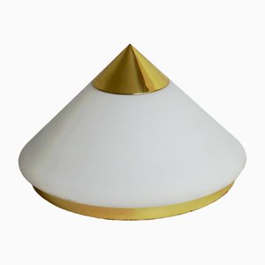 Cone Ceiling Lamp in Gold and White from Limburg